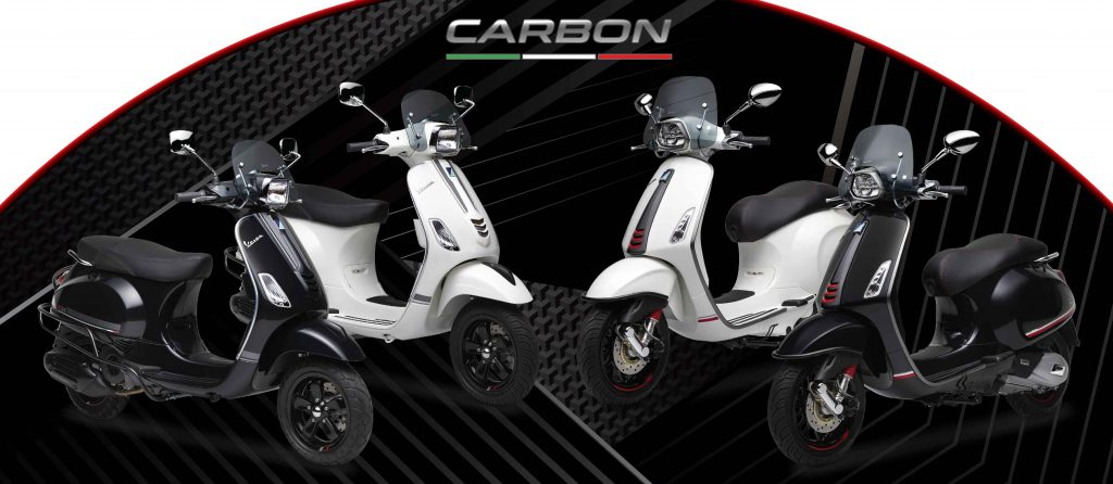 Vespa Carbon Edition ไอคอนนิกสกู๊ตเตอร์ลิมิเต็ด เอดิชั่น กับดีไซน์สปอร์ตใหม่สุดปราดเปรียว Vespa Sprint 150 i-Get ABS Carbon Edition | Vespa S 125 i-Get Carbon Edition