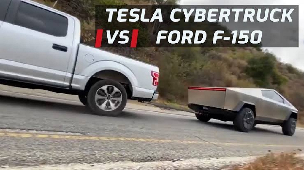 ถึงจะแปลกแต่ของจริง กับพลังมหาศาลของ Cybertruck ที่กระชาก F-150 จนแพ้ย่อยยับ