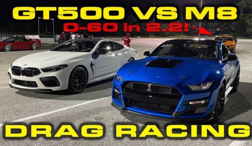 Shelby GT500 ฟาดกับ M8 Competition บนสังเวียนแดร็ก ความมันจึงบังเกิด