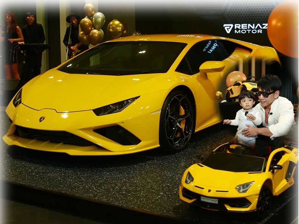 รวยไม่หยุด ดีเจเพชรจ้า ถอย Lamborghini สีเหลืองอีกคัน และคันจิ๋วให้น้องไทก้าอีกด้วย