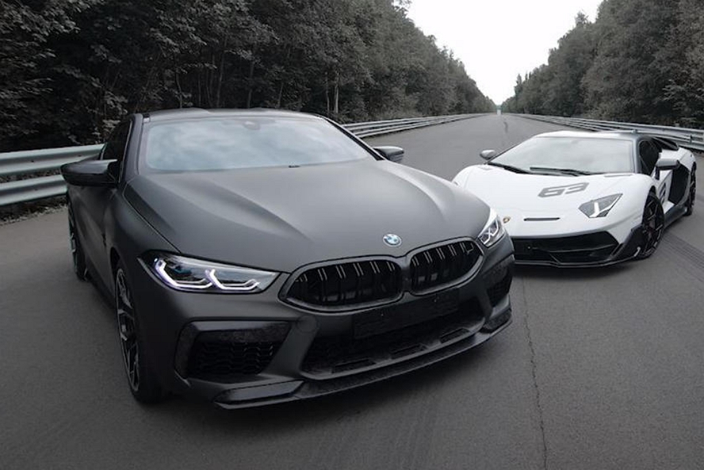 เมื่อคูเป้สุดหรู BMW M8 พบซุปเปอร์คาร์สุดฮาร์ดคอร์ Lamborghini Aventador SVJ เรื่องราวจะเป็นอย่างไร
