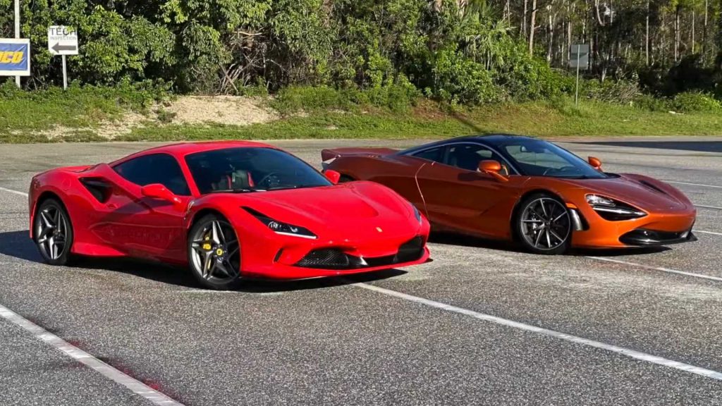 กินกันไม่ลง Ferrari F8 เจอกับ McLaren 720S ที่ไล่กันไม่ยอมปล่อย ในศึกควอเตอร์ไมล์