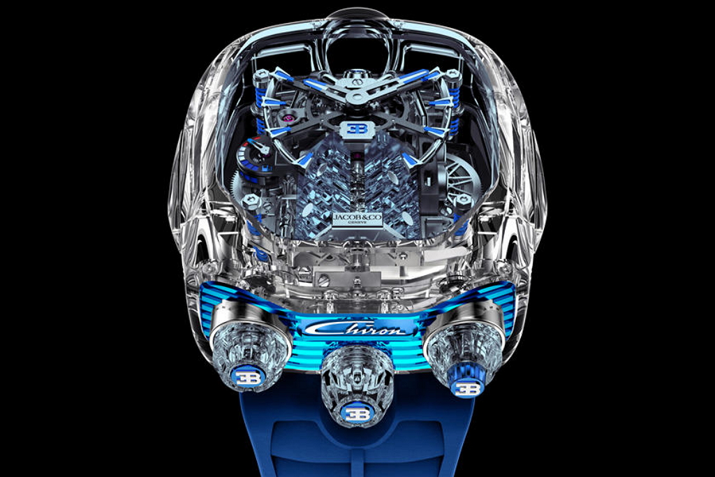 นาฬิกาเรือนนี้ได้แรงบันดาลใจมากจาก บล็อกเครื่องยนต์ W16 ของ Bugatti Chiron