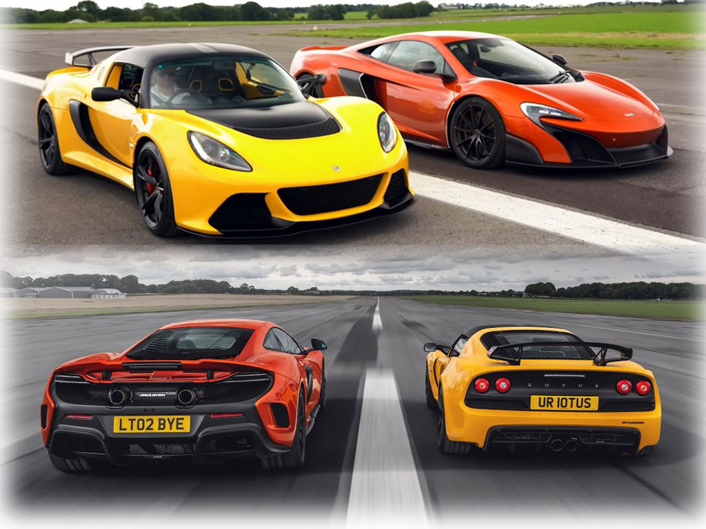 McLaren 675LT ปะทะ Lotus Exige V6 Club Racer